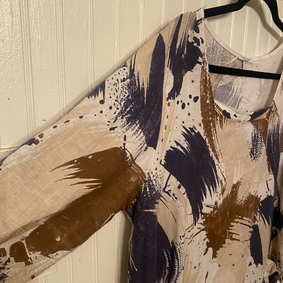 Cristina Vergani Linen Blend Loose Fitting Large Dress - Picture 4 of 10